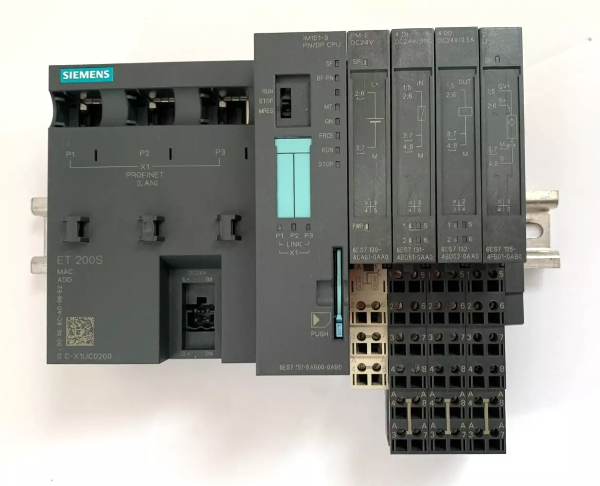 SIEMENS SIMATIC 6ES7151-8AB01-0AB0 PLC EM 200 series + 4 x Peripheral ...